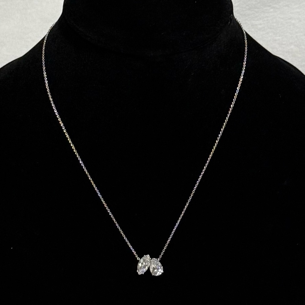 Nadri Cubic Zircona Stone Pendant On An Adjustable 16” + 2” Necklace - NWT
